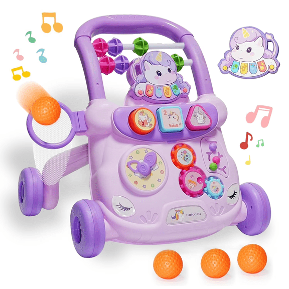 Aijohnny Baby Walker Toys,Push Walker for Boys & Girls Learning , Early Educational Toys for Kids , Birthday Gifts for Toddler 6-18 Months