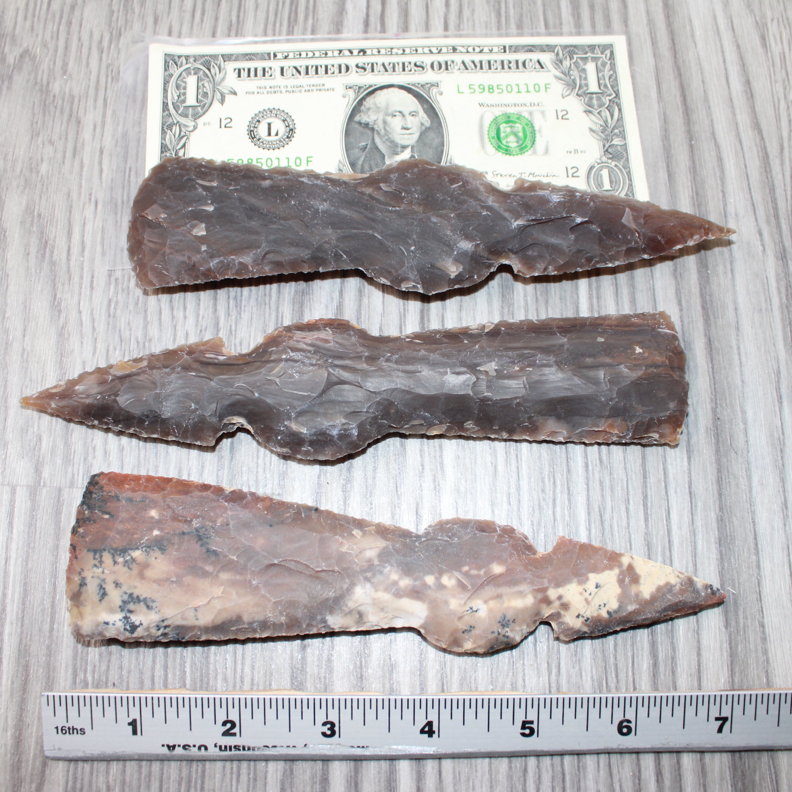3 Stone Ornamental Tomahawk Heads #6663    Agate Jasper Ax Axe Hatchet