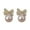 White, variant on Mightlink 1 Pair Bowknot Round Bead Pendant Stud Earrings Women Elegant Inlaid Drop Earrings Jewelry Gift