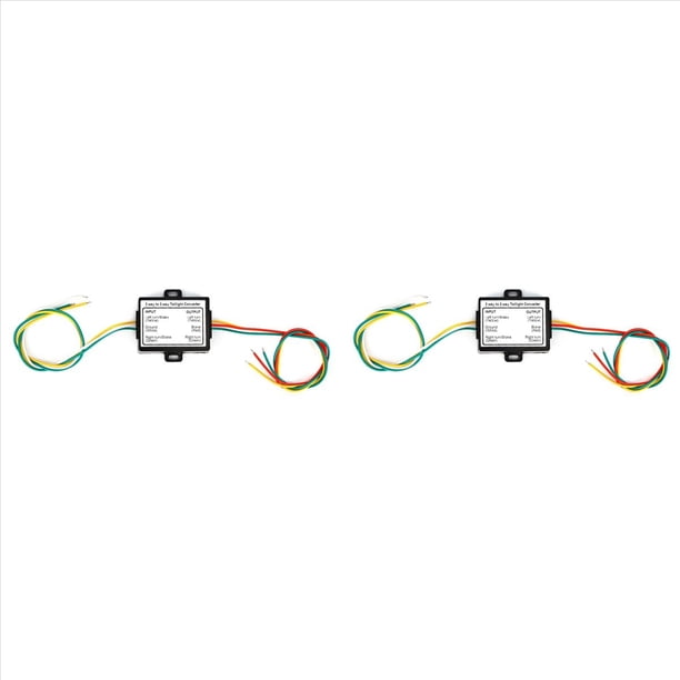 2X Convertidor de Empalme de 2 A 3 Cables para Remolque, Adaptador de Arnés de Cables del Eléctrico, Convertidor de Luz Trasera Tipo EE. UU.