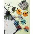 thumbnail image 4 of 10 Paires Lunettes De Soleil Rondes Hippie Lunettes De Soleil Rondes Multicolores De Style John Des Annes 60 (cuadro Or), 4 of 5