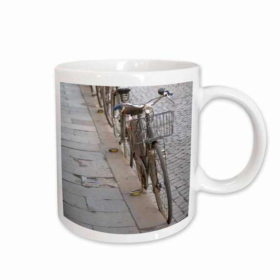 3drose, Bicycles at Curb, Ferrara, Emilia Romagne, Italy - Eu16 Dbn0146 - David Barnes, 15oz Mug