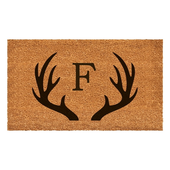 Antler Monogram Doormat, 36" x 72" (Letter F)