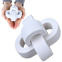 VINOIC Wood Chain Link Decor, Hand-Carved Natural Wood Design, Three-Link Knot Sculpture for Coffee Table and Shelf Display, Perfect for Modern Farmhouse Home Decoration