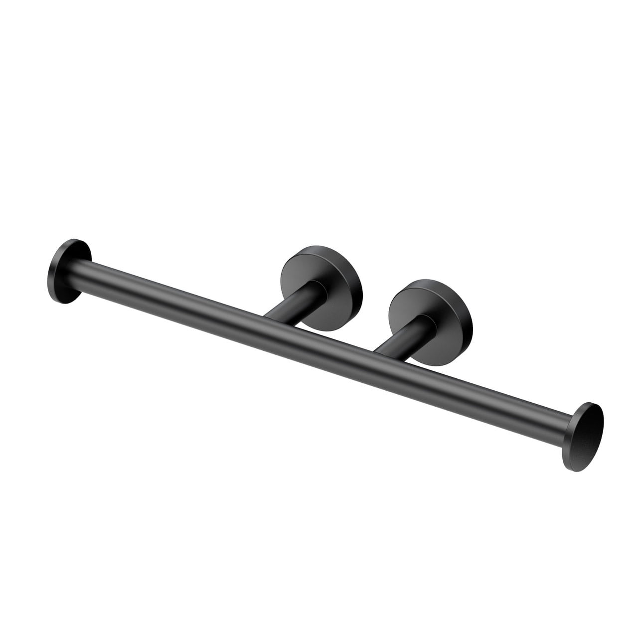 Glam Double Toilet Paper Holder, Matte Black
