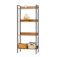 thumbnail image 1 of Librero Organizador 4 Repisas Lectus Muebles Moderno Madera Estante Negro, 1 of 4