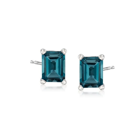 Ross-Simons 3.00 ct. t.w. London Blue Topaz Stud Earrings in Sterling Silver, Women's, Adult