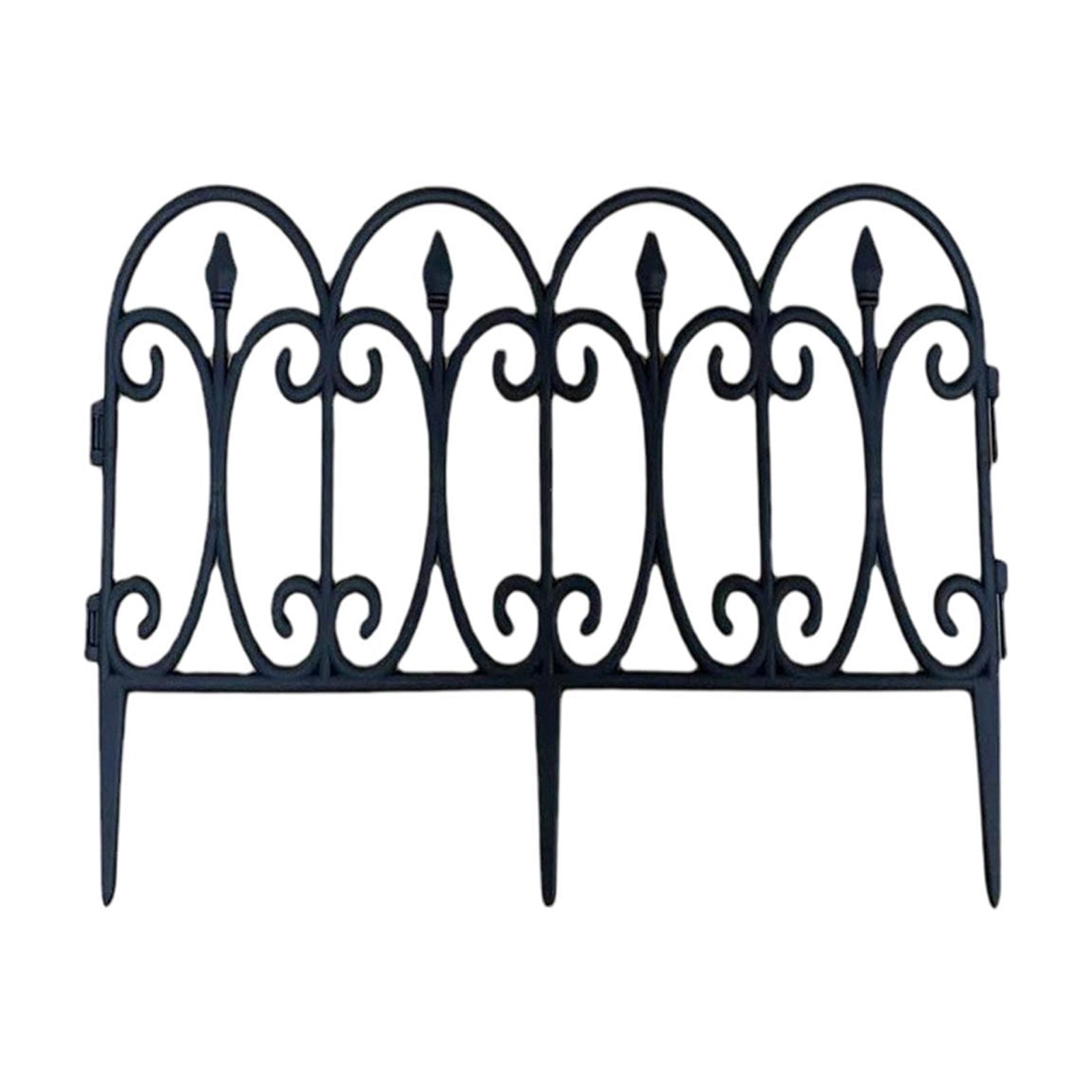 Plastic Garden Picket Fence 5-Pack, Modular Lawn and Flowerbed Edging, Decorative Yard Border, Outdoor Garden Barrier Set, Protective Fence Panels, Landscaping Divider Accessories
