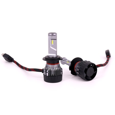 

Mini H7 LED Headlight Bulbs 60W 10000Lm 4700Lux 6500K Cool White Extremely 30mm Heatsink Base Conversion Kit(2CR)