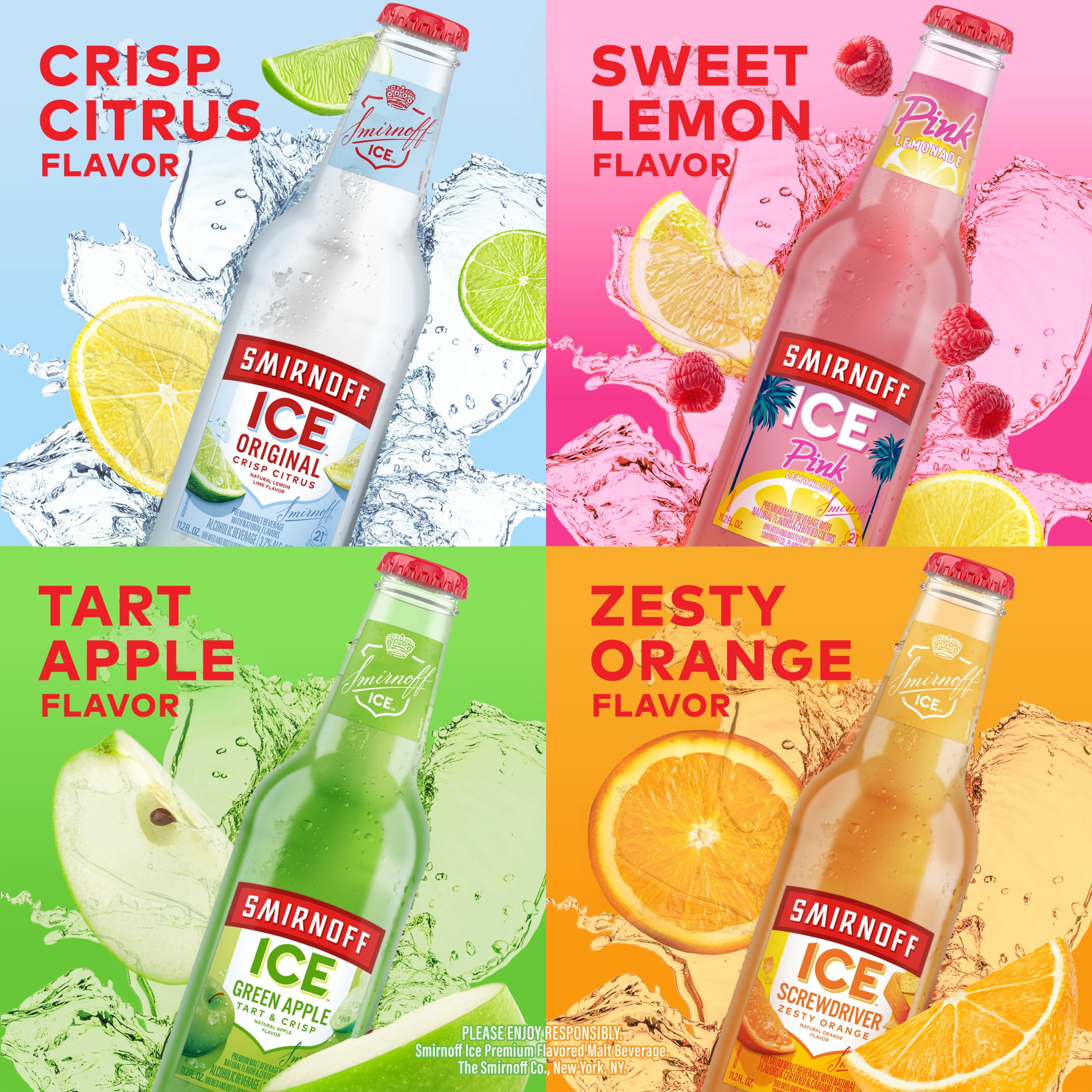 Smirnoff Ice Party Pack Variety, 12 Pack Bottles, 11.2 fl oz, 4.5% ABV