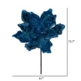 thumbnail image 2 of Vickerman 15" Artificial Turquoise Deluxe Magnolia Christmas Stem, 8" Flower, 6 per bag, 2 of 2