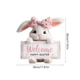 thumbnail image 3 of Easter Decor，Easter Decorations,Easter Hanging Ornaments,2026 Easter Bunny 2D Flat Wooden Wall Hanging Sign, Doorplate Decor, For Front Door Porch Indoor Wall Party Decoration(MulticolorC), 3 of 6