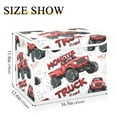 thumbnail image 3 of 16.5x12.6x11.8in Foldable Flip-Top Storage Bin, Dustproof Magic Tape Closure, Ideal for Home & Toy Organization，Monster Trucks, 3 of 7