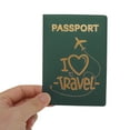 thumbnail image 3 of Unique Bargains 1 Pc Passport Holder Durable Heart Airplane Document Holder for Travel Forest Green, 3 of 5