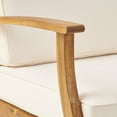 thumbnail image 4 of GDF Studio Abena Outdoor Acacia Wood Club Chairs with Cushions, Set of 4, Teak and Cream, 4 of 10