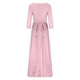 thumbnail image 6 of Mrat Prom Dresses for Women Cocktail Slit Dresses V Neck Lace Long Evening Gown 3/4 Sleeves Satin Formal Party Gowns S-29 Pink-a 3XL, 6 of 8