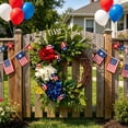 thumbnail image 4 of Independence Day Hydrangea Wreath with Star and Stripe Festive Decorations Hanging Props Ornaments for Door Wall, 4 of 7