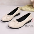thumbnail image 6 of Womens Slip On Wedge Bow Knot Ballet Flat Shoes Patent Leather Casual Dress Shoes Solid Color Non Slip Loafers White Size 6.5, 6 of 8