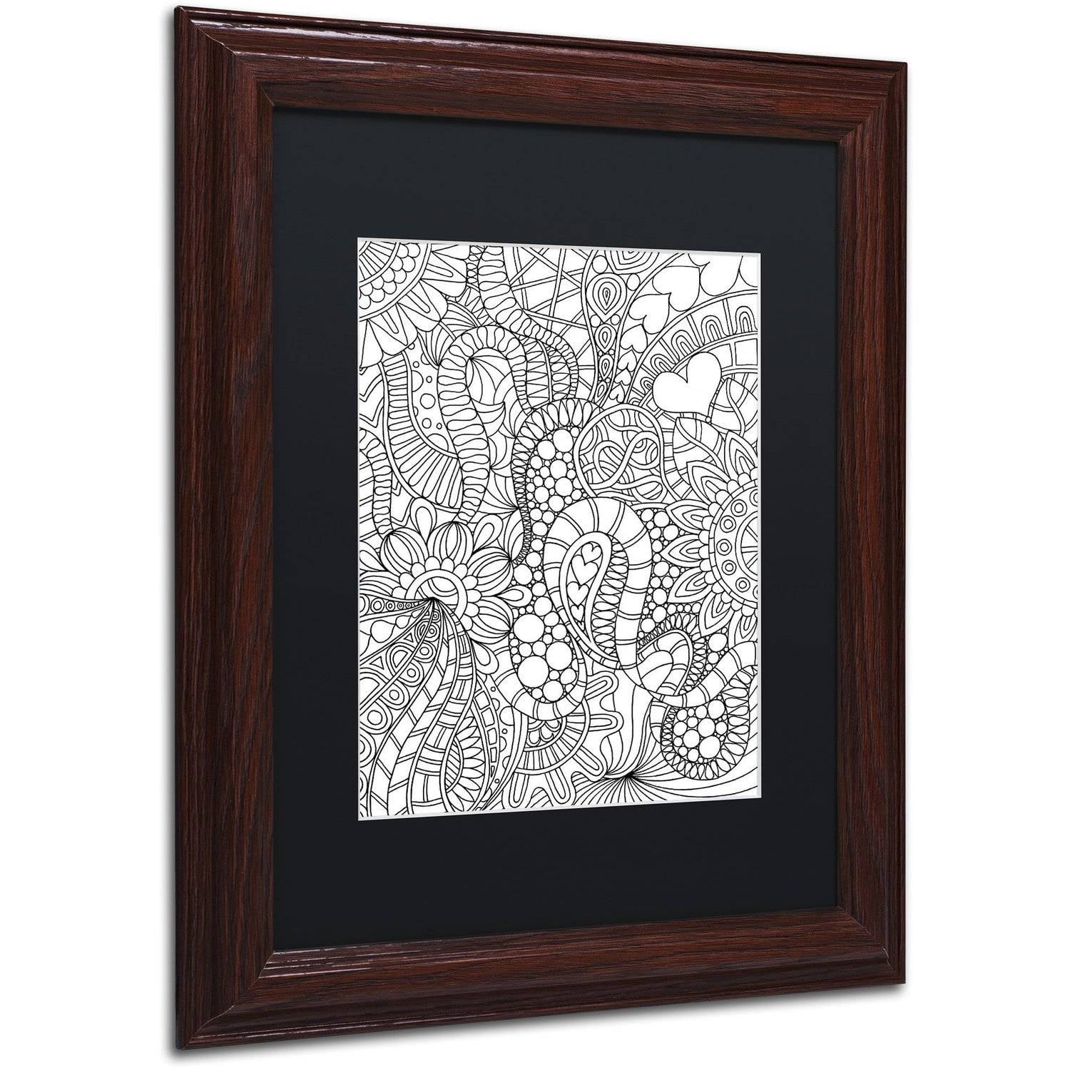 Trademark Fine Art "Mixed Coloring Book 62" Canvas Art by Kathy G. Ahrens, Black Matte, Wood Frame