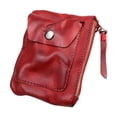 thumbnail image 1 of Rongfmy Porte-Monnaie en Cuir Compact Léger Robuste Vintage Portable Porte-Monnaie Rouge, 1 of 9