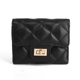thumbnail image 1 of Cartera plegable para mujer, monedero corto, cartera sencilla con rejilla de diamantes, cartera de piel de oveja de gran capacidad, bolso de mano real, 1 of 6