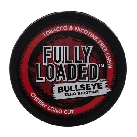 Fully Loaded Chew Tobacco and Nicotine Free Cherry Bullseye Long Cut Rich Flavor, Chewing (Best Way To Store Chewing Tobacco)