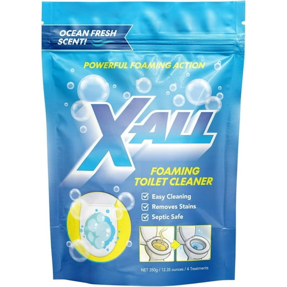 X All Foaming Toilet Bowl Cleaner - Self-Activating Miracle Powder For Easy Cleaning