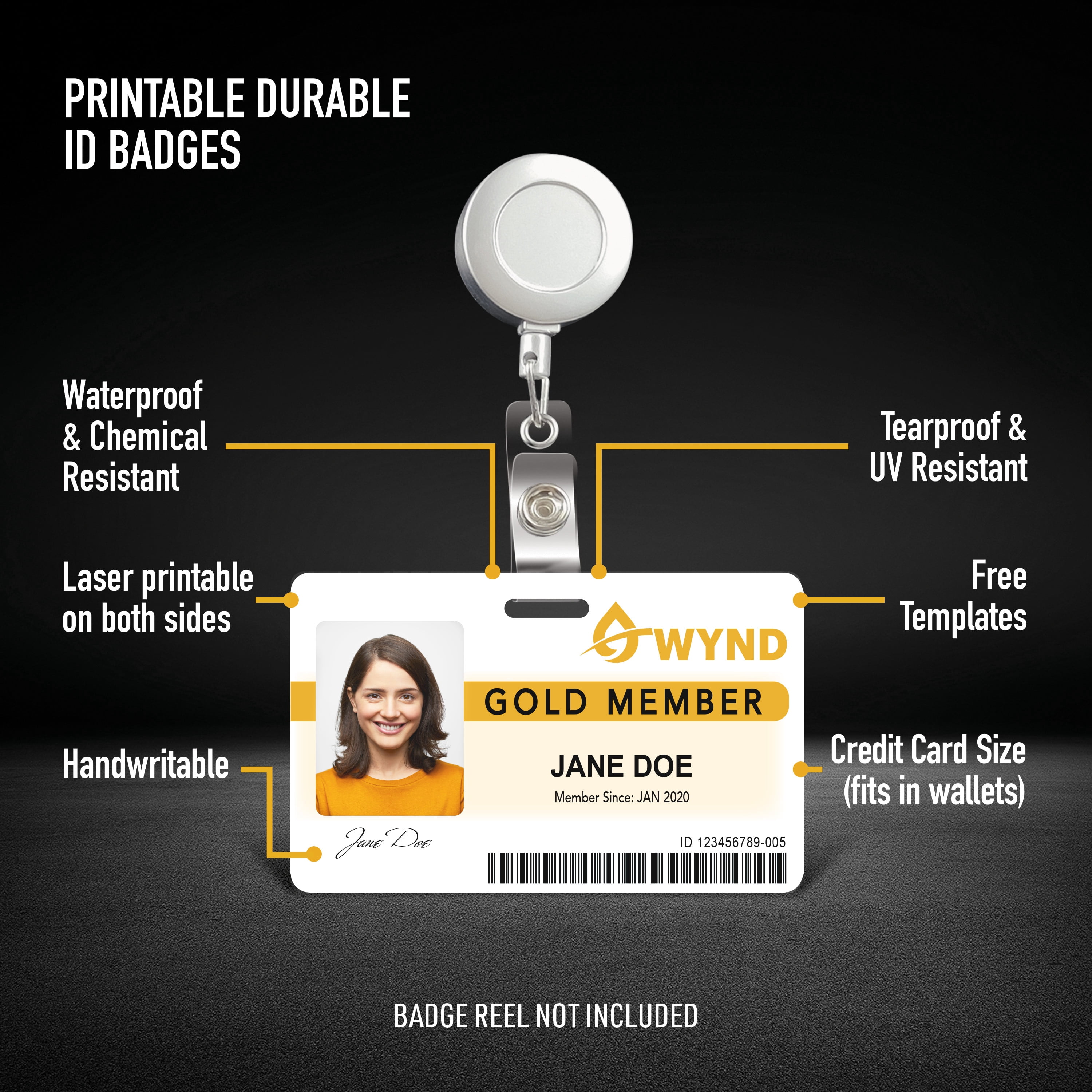 Avery Wide ID Badges for Lanyards, 80ct, 3.375" x 2.125" (61611)