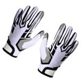 thumbnail image 3 of Guantes de fútbol blancos antideslizantes con agarre de silicona, guante receptor deportivo, correa de muñeca ajustable y transpirable para deporte, color blanco, M, 3 of 10