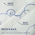 thumbnail image 5 of Country Valance for Kitchen Window, Vine Flower Embroidered Blue Valance Curtains, Light Filtering Short Drapes for Bathroom, Rod Pocket, 52 x 18, 1 Piece, 5 of 6