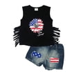 thumbnail image 3 of Dooleck Toddler Baby Girl 4th of July Outfit Shirts Top Shorts American Flag Clothes, 3 of 5