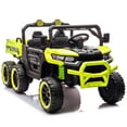 thumbnail image 2 of Xuanlur 24V Ride On Toys for Big Kids W/20" Seat, 4WD 6X6 2 Seater Ride On Dump Truck with Remote Control, 3 Speeds, High Efficiency Battery, 4X100 Motors, Music, Ride On Car for Boys Girls, Yellow, 2 of 7