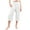 White, variant on Jamicy Girls Soft Pants Gift for Kids Linen Palazzo Capri Pants Boho Summer Smocked High Waist Wide Leg Casual Loose Trousers with Pockets Flowy Pants