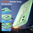 thumbnail image 3 of Magnetic for iPhone 12 Case,iPhone 12 Pro case, [Compatible with MagSafe][Clear Hard Back with Soft TPU Bumper][12FT Military Grade Drop Protection] Shockproof Phone Case,Clear ice Green, 3 of 14