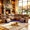 Tan01, variant on Gewnee 5-Seat Power Reclining Sofa with PU Upholstery, Bluetooth Speakers, Cup Holders & USB Ports for Living Room, Tan