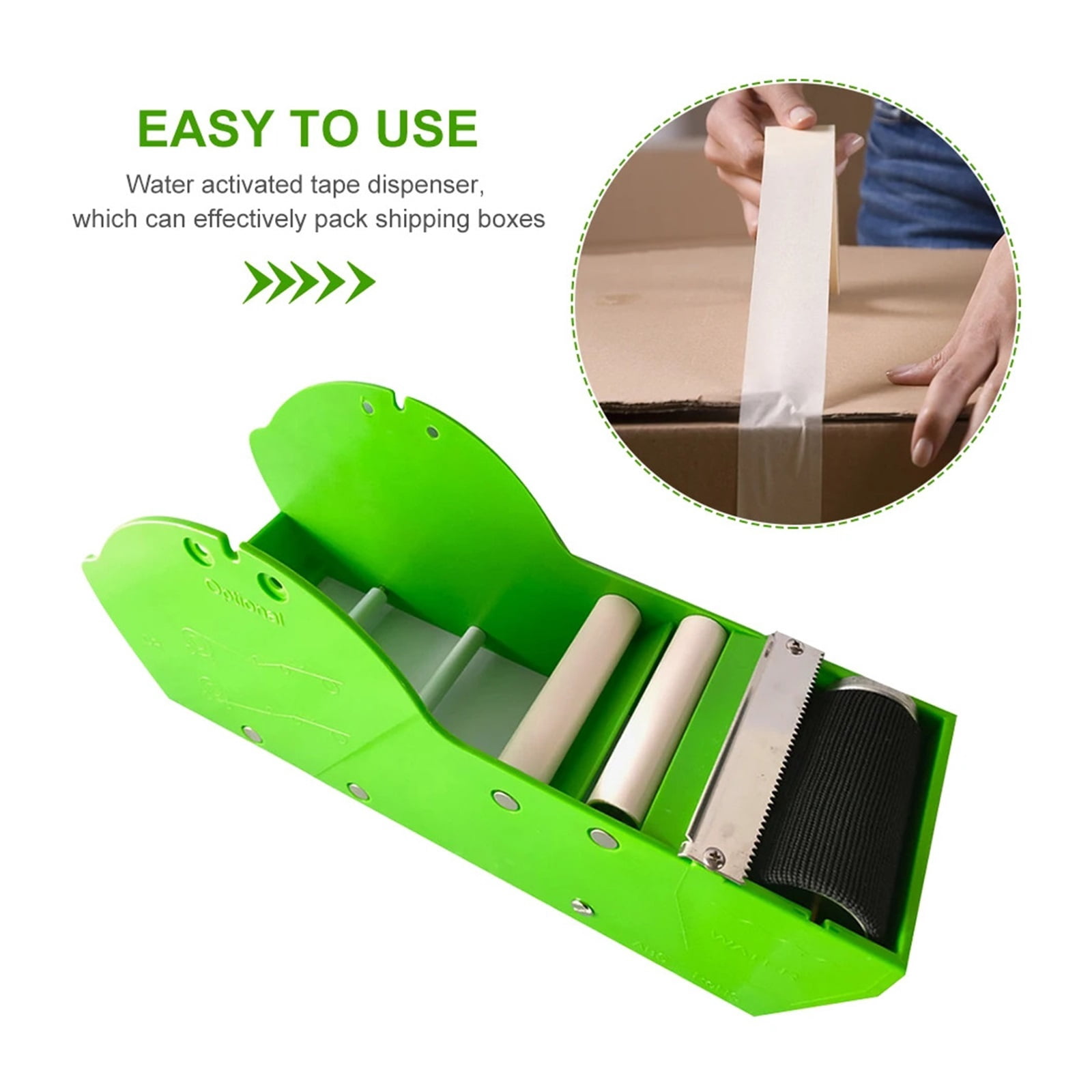 Express Sealing Device Manual Desktop Cutter, Home Shipping Tape Dispenser Portable Office Supplies, Brown Paper Water Activated ,High Efficiency