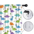 thumbnail image 4 of Blackout Kids Curtains,White Colorful Dinosaurs Clovers Pattern Childrens Insulated Curtains Set Of 2,Bedroom Essentials,Toddler Room Decor 42"x54", 4 of 5