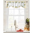 thumbnail image 5 of Tie Up Valance Curtain for Kitchen,Watercolor Summer Lemon Flower Rod Pocket Short Curtains Adjustable Tie-Up Shade Valances,Retro Yellow Line Border Window Treatment for Bathroom Living Room Bedroom, 5 of 8