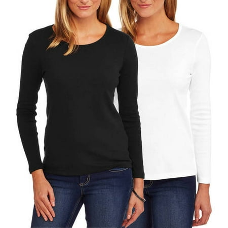 White Stag - White Stag Women's Essential Long-Sleeve T-Shirt 2-Pack ...