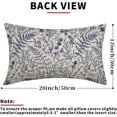 thumbnail image 3 of Navy Blue Floral Pillow Covers 12x20 Set of 2 Botanical Print Vintage Spring Flower Plant Cream Rectangle Decorative Lumbar Throw Pillow Cases Outdoor Farmhouse Decor for Sofa Couch Bed, 3 of 5