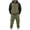 Army Green, variant on Men's Tracksuit Set Fashion Sweat Suits 2Pcs Outfits Casual Color Block Athletic Hooded Sportswear