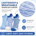 thumbnail image 5 of Girls Dream Step Whisper Soft Ankle Socks, 6 Pack, Lightweight Breathable Socks, BLUE, L, 5 of 8