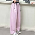 thumbnail image 4 of Back To School Outfits for Girls Solid Color Sweatpants Girls Casual Pants Spring Arrival Stylish Loose Straight Leg Sweatpants For Kids Comfortable Elastic Waist Daily Wear Outfit, 4 of 7