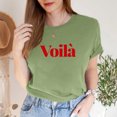 thumbnail image 2 of TSADFHJI Hauts pour Femmes Manches Longues Grande Taille T-Shirt Décontracté Mode Imprimé Lettre Col Rond Manches Courtes TTG Vert, 2 of 4
