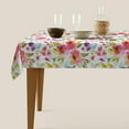 thumbnail image 3 of Spring Summer Floral Table Cloth - Watercolor Flower Table Clothes Rustic Multicolor Tablecloths 60x84 Blossom Table Cover for Picnic Party Dining Room Home Indoor Outdoor, 3 of 6