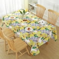 thumbnail image 5 of SASTYBALE Summer Lemon Tablecloth Rectangle, Stain Resistant Lemon Table Cloth Geometric Vintage Pattern, Washable Polyester Outdoor Table Cover for Party Picnic Dinner Decor (Rectangle, 60" x 102"), 5 of 7