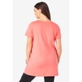 thumbnail image 2 of Roaman's Women's Plus Size Ultimate Lattice Neck Short Sleeve Tunic, 2 of 4