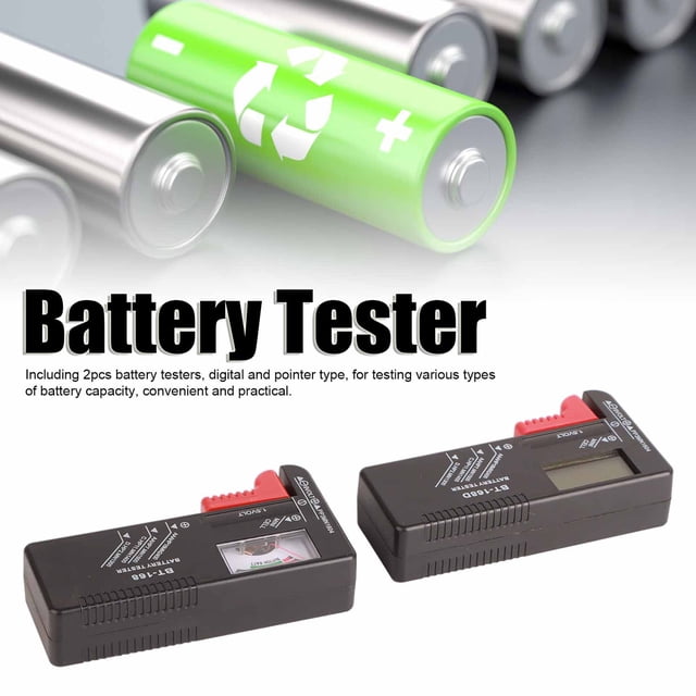 Comprobador de capacidad de batería portátil, 2 unidades, digital y tipo puntero 168-168D