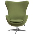 thumbnail image 2 of Grass Green Wool Fabric Egg Chair with Tilt-Lock Mechanism, 2 of 5