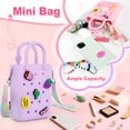 thumbnail image 6 of Mini Rubber Tote Bag, EVA Waterproof Beach Tote for Little Girls And Woman, Silicone Hole Small Beach Tote for Travel Outdoor, Cute Rubber Beach Bag with 20 Charms & Adjustable Shoulder Strap, 6 of 7
